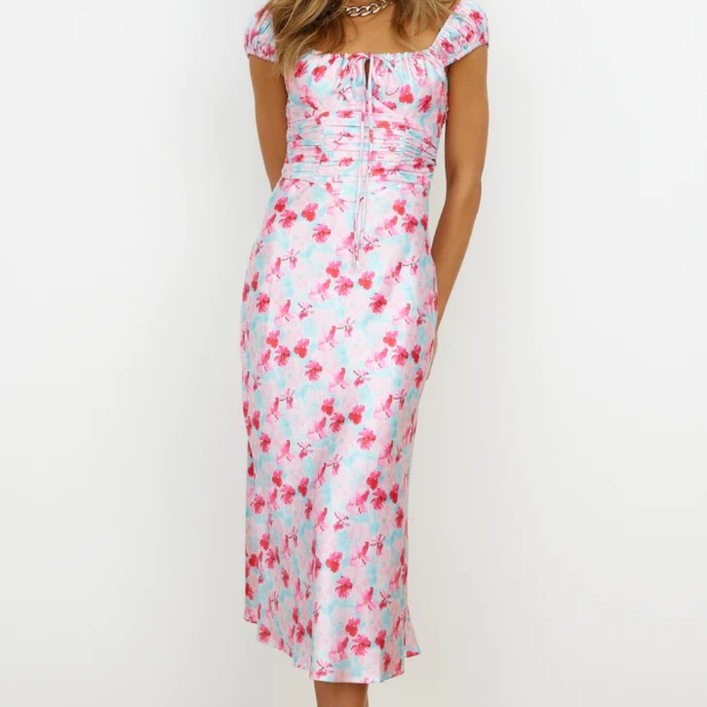 FEEL MY RHYTHM MIDI DRESS PINK
